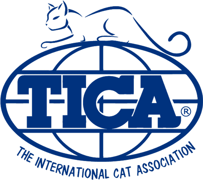 TICA logo with cat and globe design.